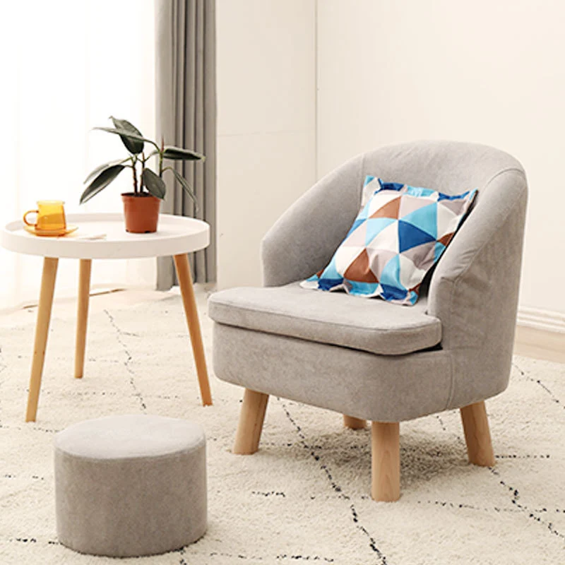 Contemporary Scandinavian Pine Wood Rubberwood Cotton Linen Sponge Curved Sofa Backrest Armrest For Living Room