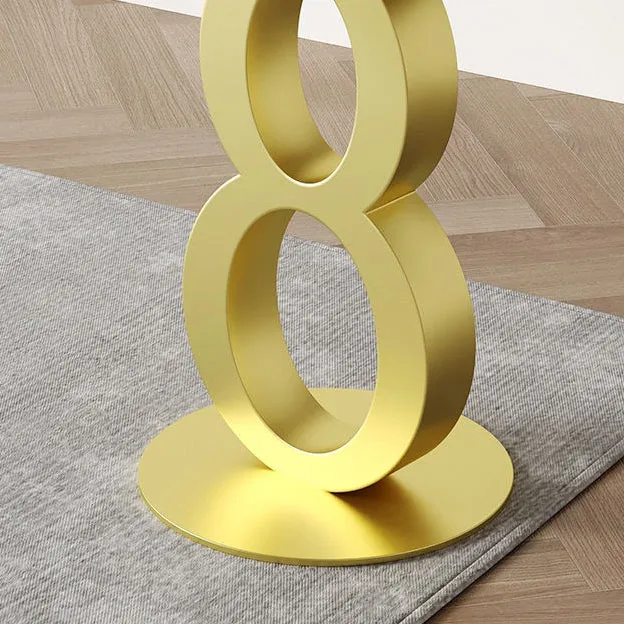 Contemporary Scandinavian Marble Carbon Steel Round Hollow Side Table 1-Tier For Living Room