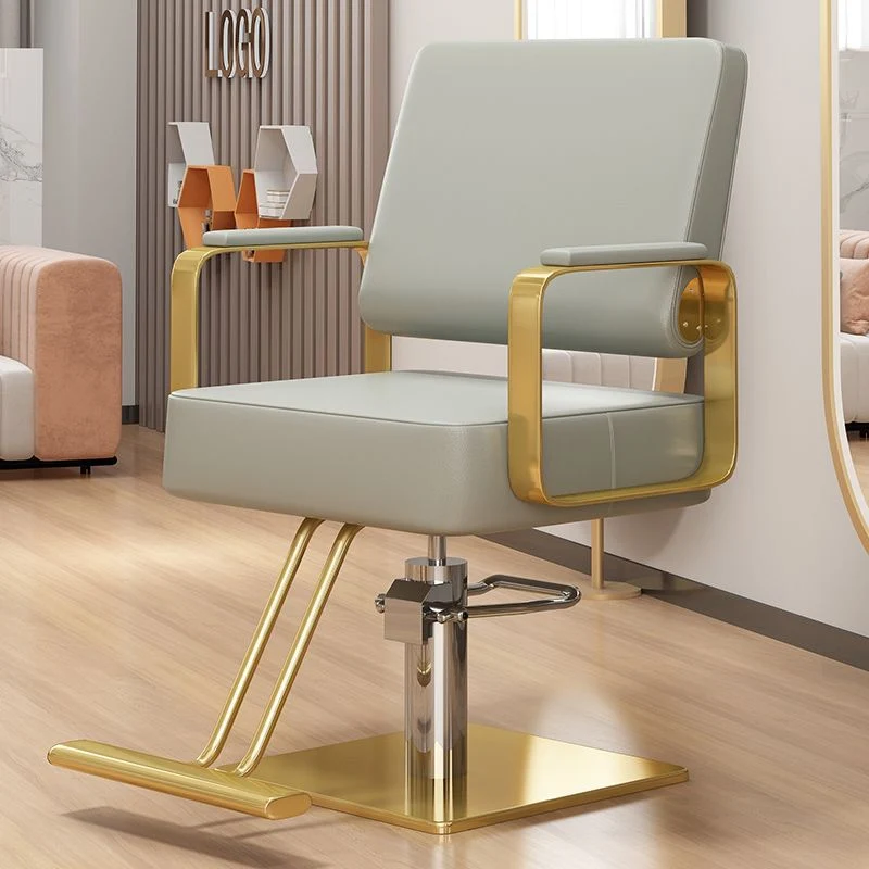 Modern Minimalist Stainless Steel Iron Electroplated Silver Faux Nappa Leather Sponge Chair Backrest Armrest Swivel For Living Room