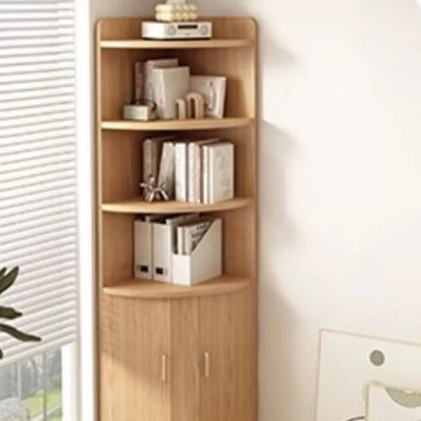Modern Minimalist Fan-Shaped Engineered Wood Nightstand 6-Tier For Bedroom