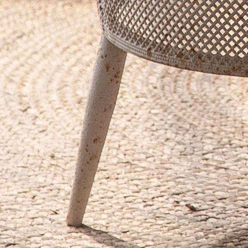 Traditional Vintage Round Pine Wood Iron Openwork End Table 4-Leg Non-Slip Pads For Living Room