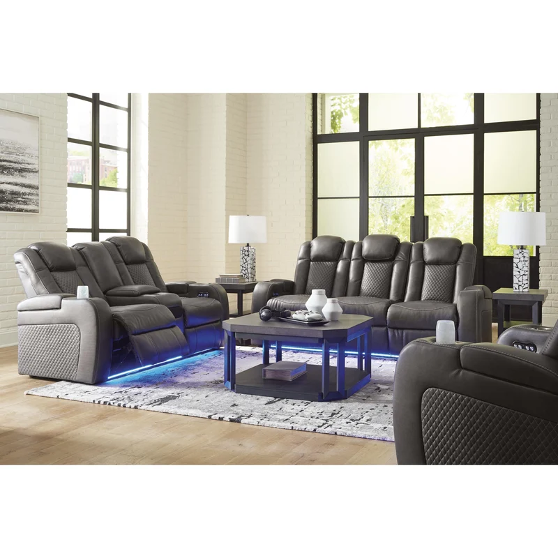 Signature Design by Ashley Fyne-Dyme 3660215 Power Reclining Sofa with Adjustable Headrest