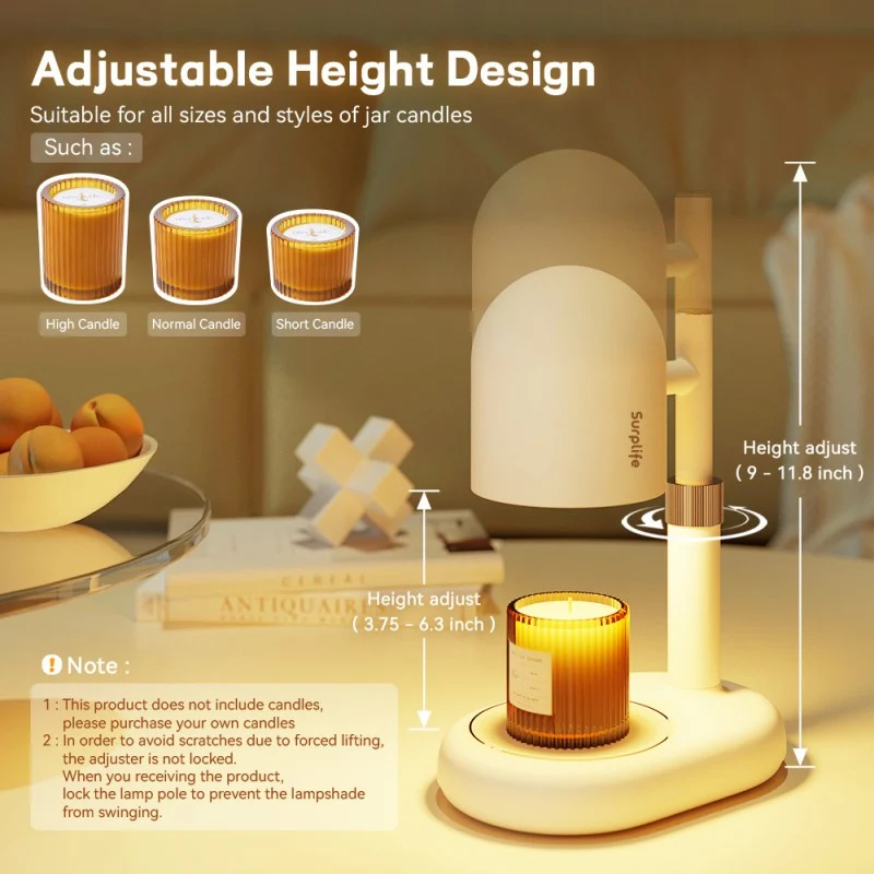 Modern Minimalist Cylindrical Iron 1-Light Aroma Melt Wax Table Lamp For Bedroom