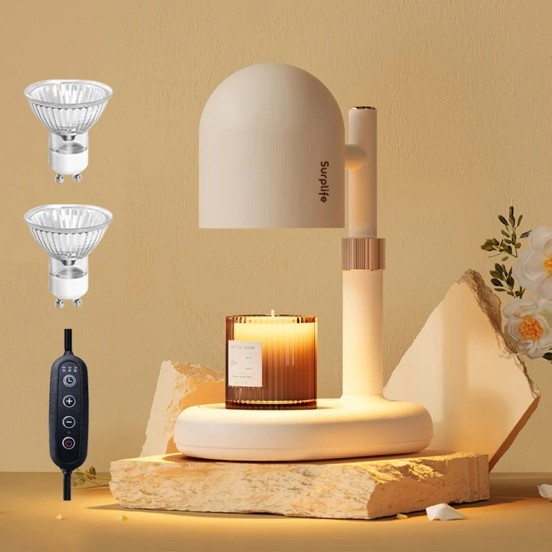 Modern Minimalist Cylindrical Iron 1-Light Aroma Melt Wax Table Lamp For Bedroom