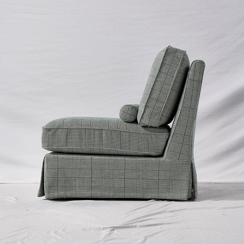 High Resilience Easy-Clean Cover Accent Chair with Birch Frame - Retro Fabric Sofa for Living Room or Study