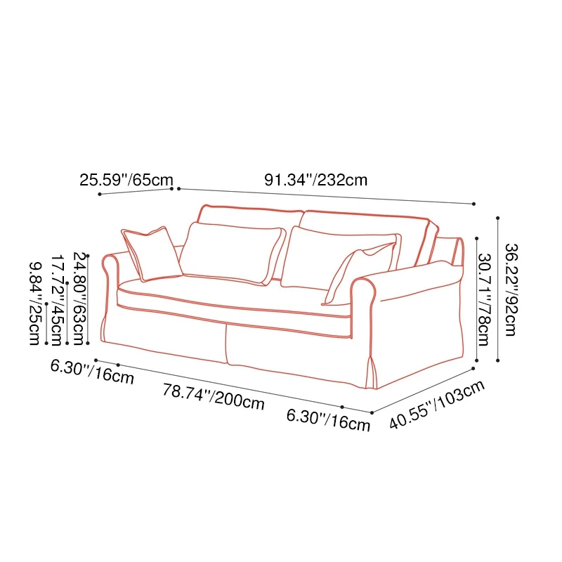 Bold Striped Pattern Polyester Upholstery Birch Wood Sofa - Vintage Soft-Touch Sofa With 3/4 Seater for Living Room