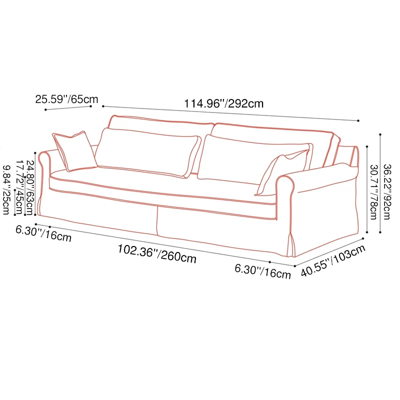 Bold Striped Pattern Polyester Upholstery Birch Wood Sofa - Vintage Soft-Touch Sofa With 3/4 Seater for Living Room