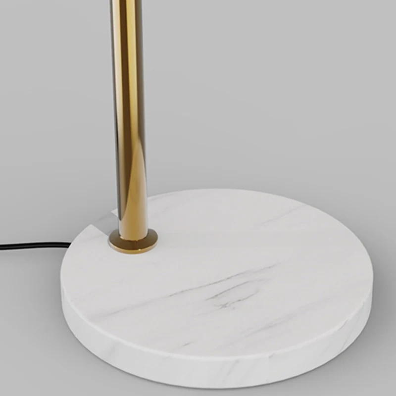 Modern Minimalist Round Glass Lampshade Iron 1-Light Standing Floor Lamp For Living Room