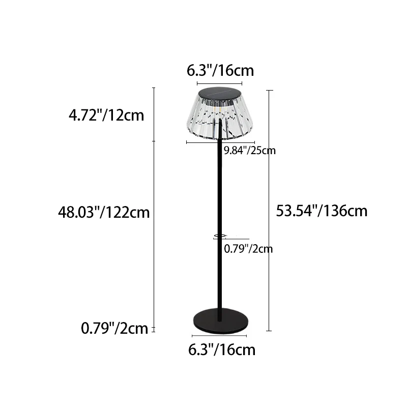 Contemporary Industrial Waterproof Solar USB Iron Glass Outdoor LED Standing Floor Lamp For Garden