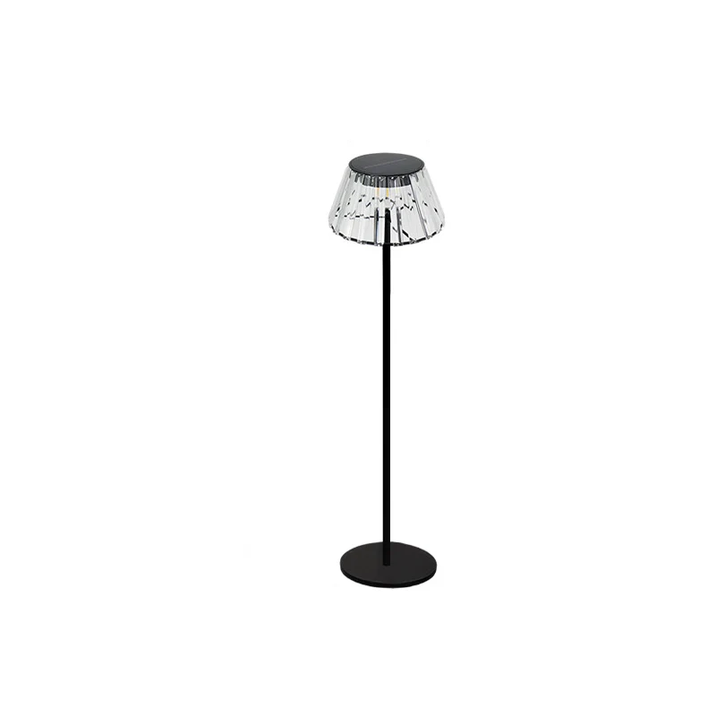 Contemporary Industrial Waterproof Solar USB Iron Glass Outdoor LED Standing Floor Lamp For Garden