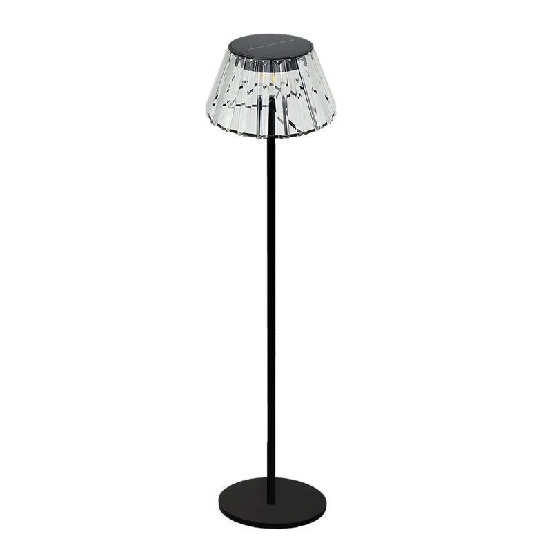 Contemporary Industrial Waterproof Solar USB Iron Glass Outdoor LED Standing Floor Lamp For Garden