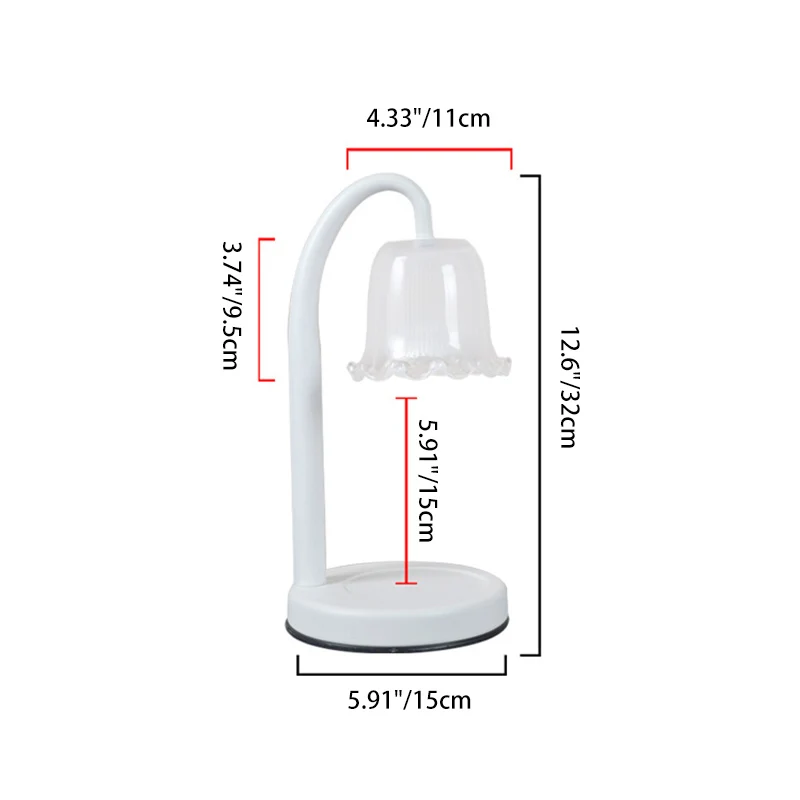 Contemporary Scandinavian Flower-Shaped Iron Glass 1-Light Aroma Melt Wax Table Lamp For Bedroom