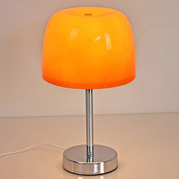 Modern Minimalist Mushroom Cylinder Glass Iron LED Table Lamp For Bedroom