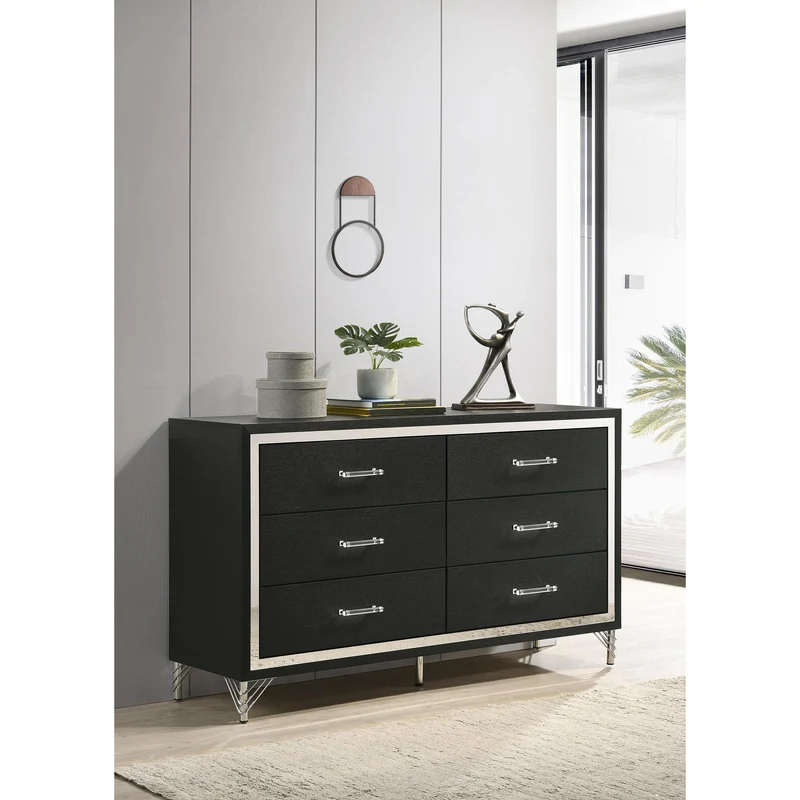 Coaster Furniture Lucia 224993 6-Drawer Dresser Cabinet - Black