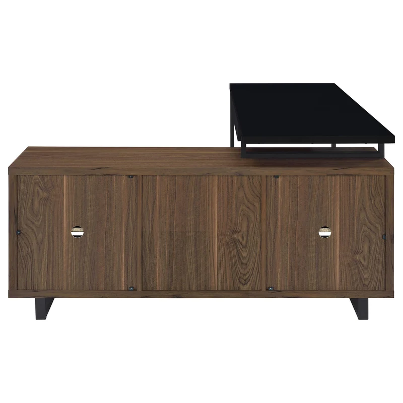 Coaster Furniture Maddox 801861 60-inch L-Shape Office Computer Desk - Black and Walnut