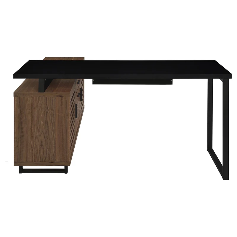 Coaster Furniture Maddox 801861 60-inch L-Shape Office Computer Desk - Black and Walnut
