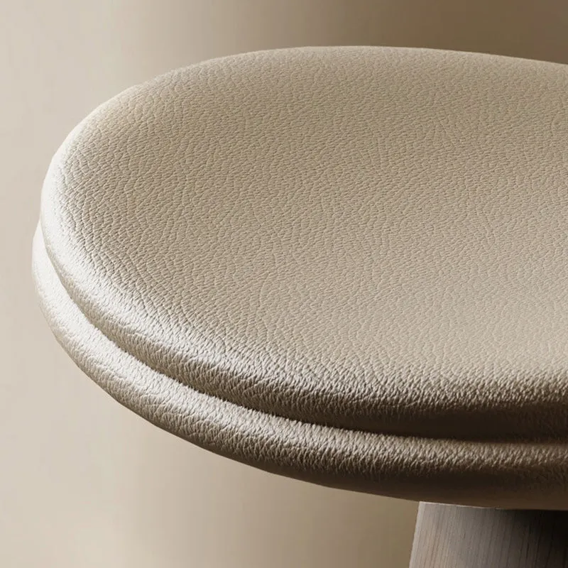 Traditional Vintage Arc Plywood Microfiber Leather Sponge Low Stool Backless Armless For Living Room
