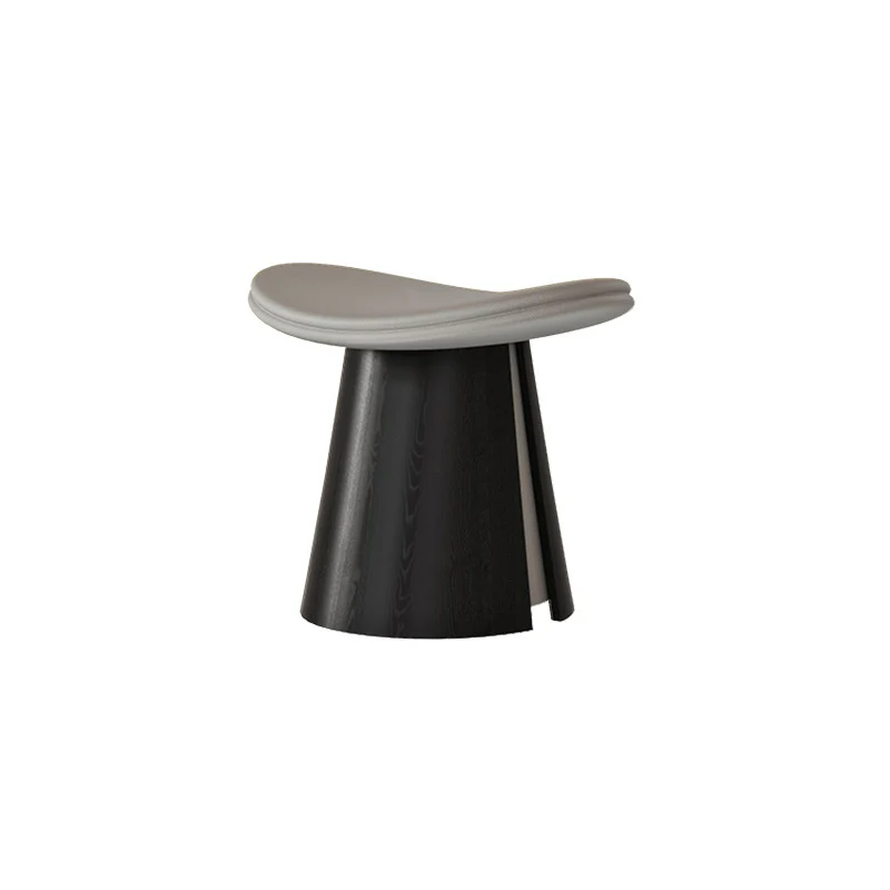 Traditional Vintage Arc Plywood Microfiber Leather Sponge Low Stool Backless Armless For Living Room