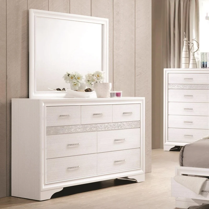 Coaster Furniture Miranda 205114 Dresser Mirror - White