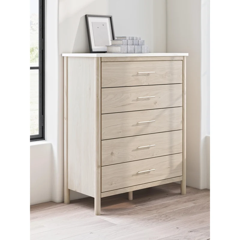 Signature Design by Ashley Cadmori B2615-345 Five Drawer Wide Chest