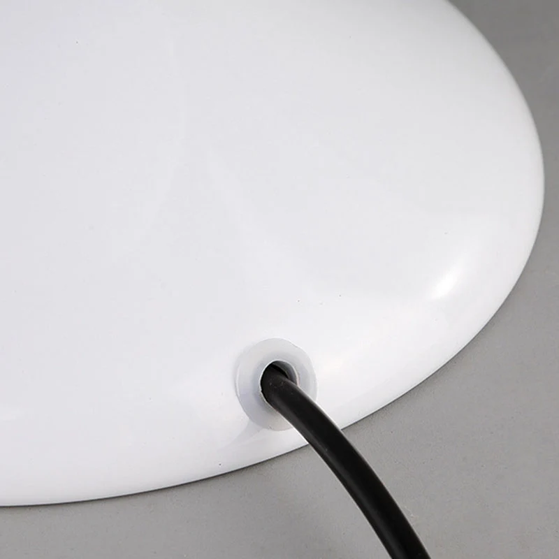Contemporary Scandinavian Iron Acrylic Cream Round 1-Light Table Lamp For Bedroom
