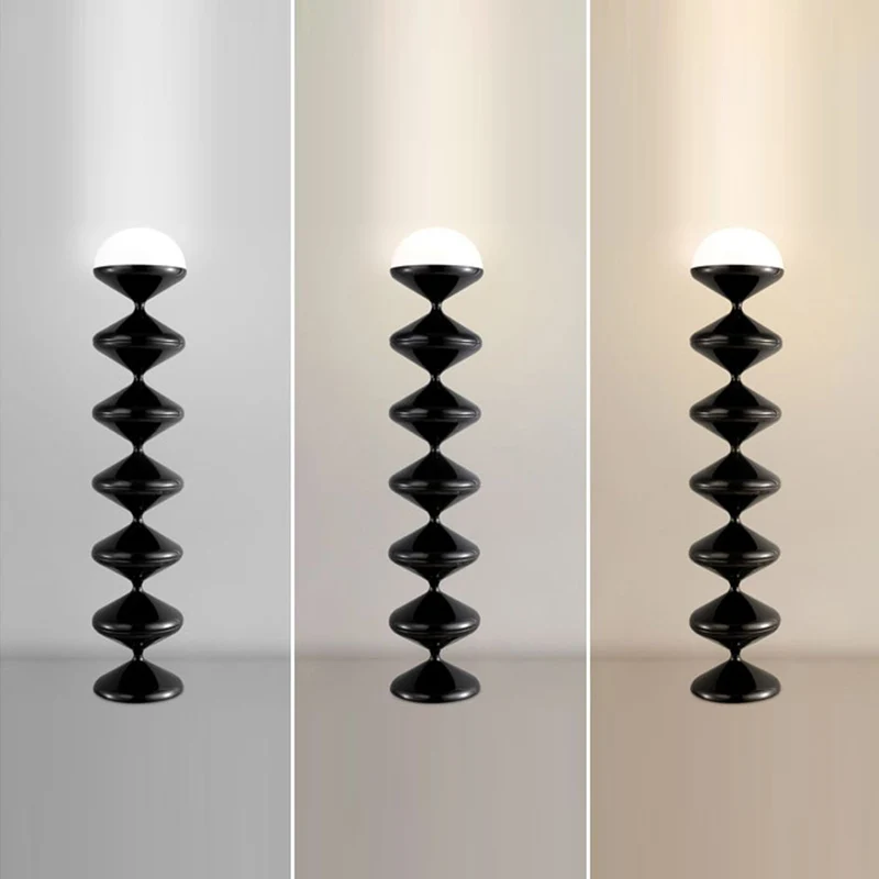 Contemporary Scandinavian Iron Acrylic Cream Round 1-Light Standing Floor Lamp For Bedroom