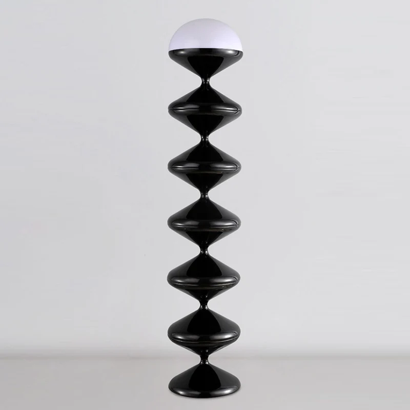 Contemporary Scandinavian Iron Acrylic Cream Round 1-Light Standing Floor Lamp For Bedroom