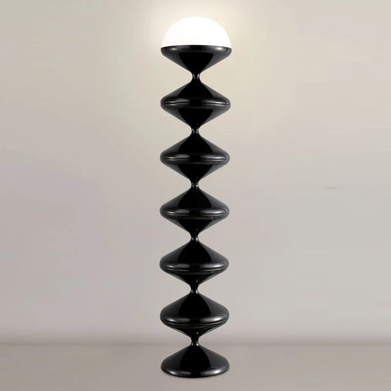 Contemporary Scandinavian Iron Acrylic Cream Round 1-Light Standing Floor Lamp For Bedroom