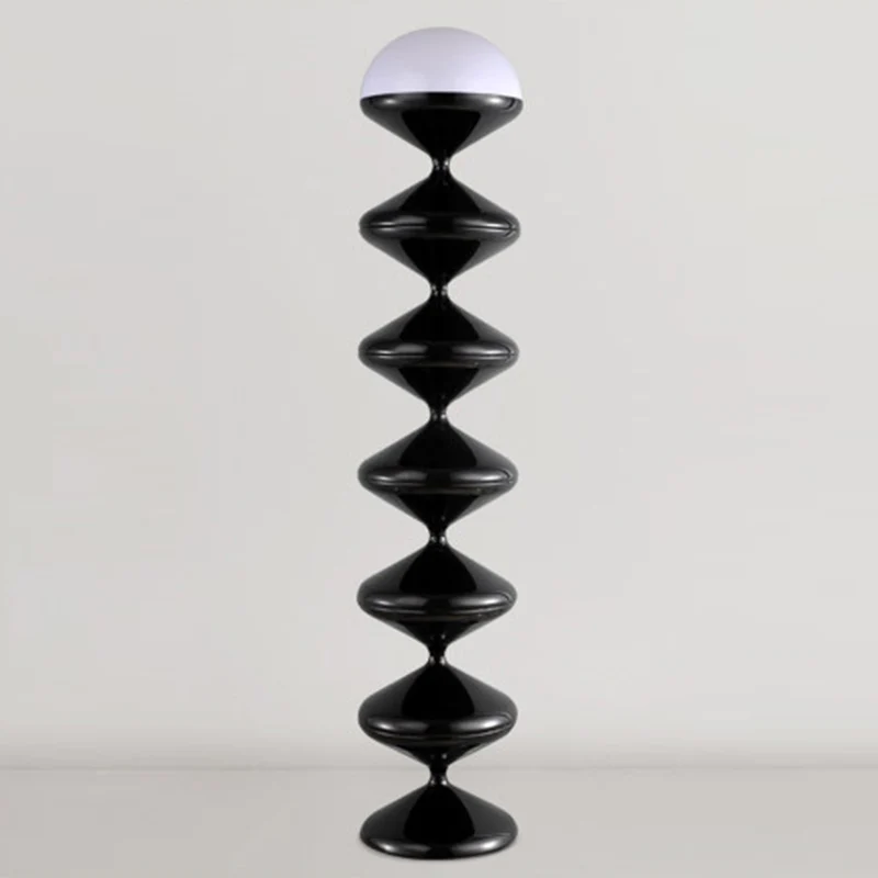 Contemporary Scandinavian Iron Acrylic Cream Round 1-Light Standing Floor Lamp For Bedroom