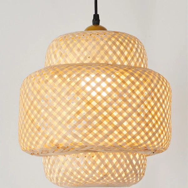 Traditional Rustic Lantern Metal Marble Bamboo Weaving 1-Light Standing Floor Lamp For Bedroom
