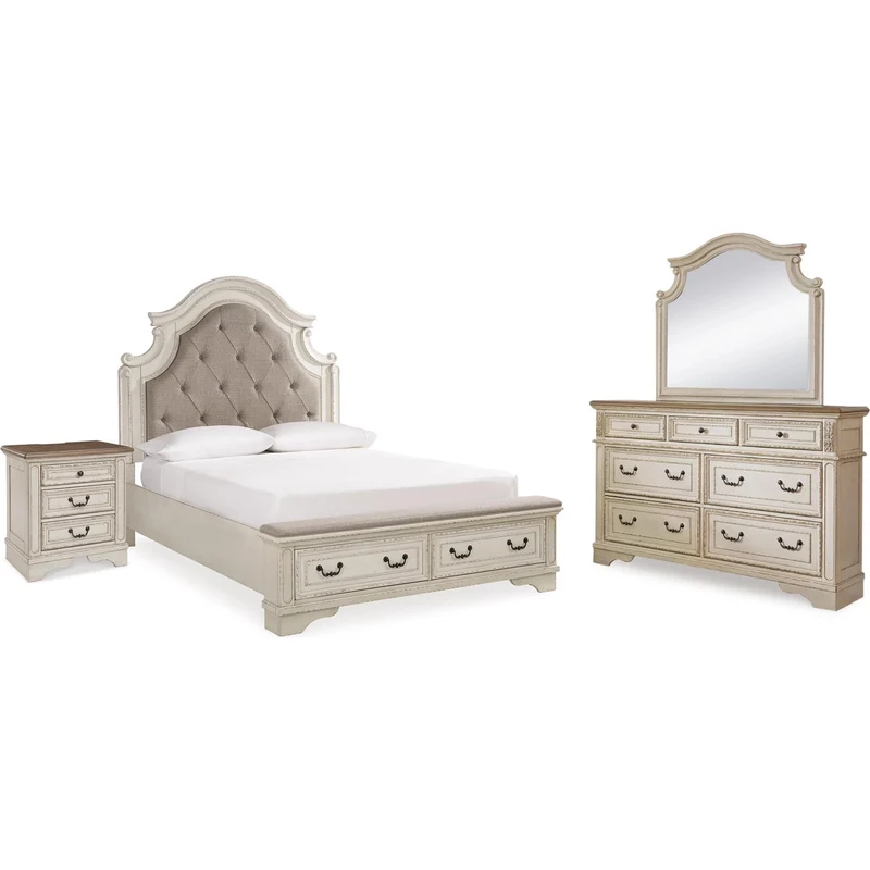 Signature Design by Ashley Realyn B743B36 6 pc Queen Upholstered Panel Bedroom Set