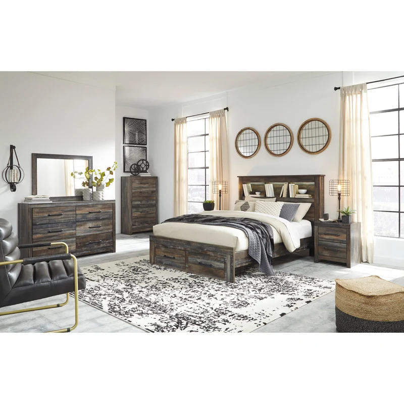 Signature Design by Ashley Drystan B211B79 8 pc Queen Bookcase Bedroom Set