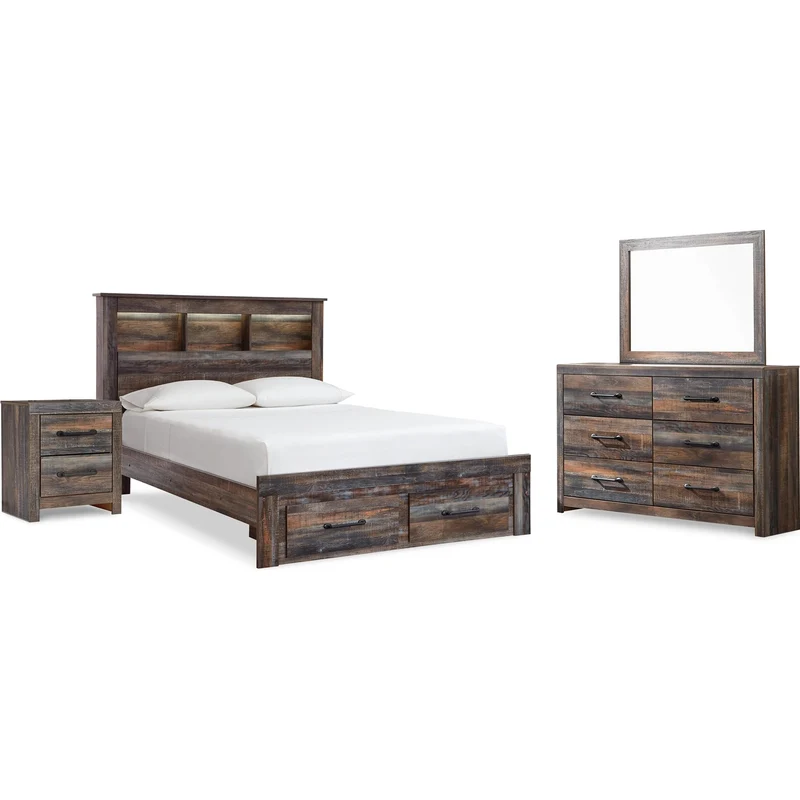Signature Design by Ashley Drystan B211B75 6 pc Queen Bookcase Bedroom Set