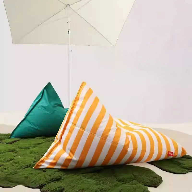Contemporary Coastal Waterproof Triangle Polyester Fabric & EPS Outdoor Detachable Lazy Sofa Backrest Armless For Garden