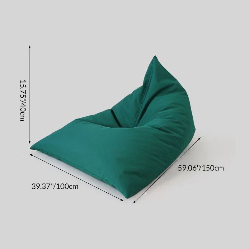 Contemporary Coastal Waterproof Triangle Polyester Fabric & EPS Outdoor Detachable Lazy Sofa Backrest Armless For Garden