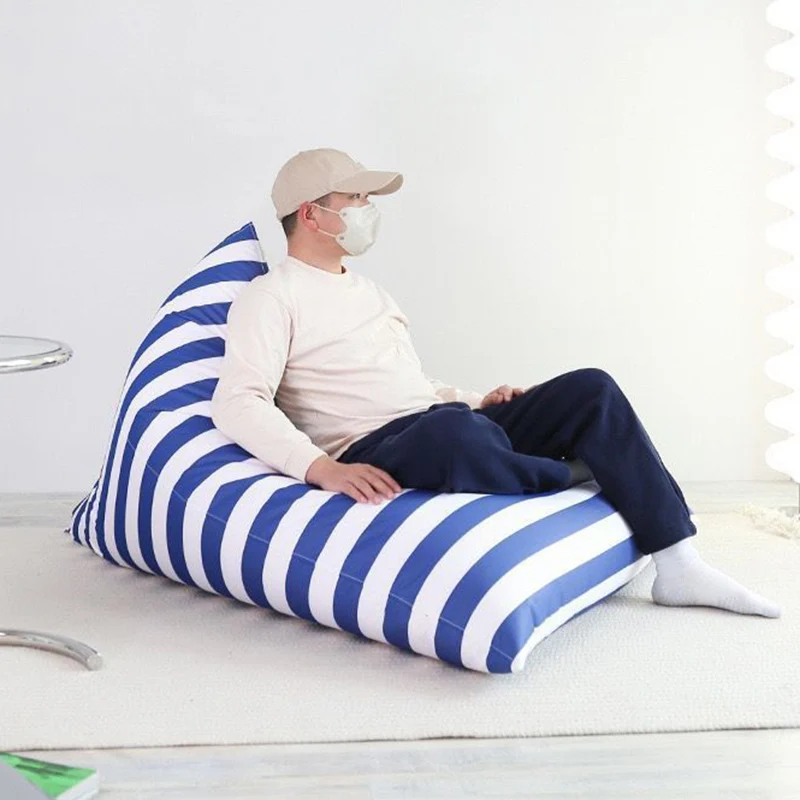 Contemporary Coastal Waterproof Triangle Polyester Fabric & EPS Outdoor Detachable Lazy Sofa Backrest Armless For Garden