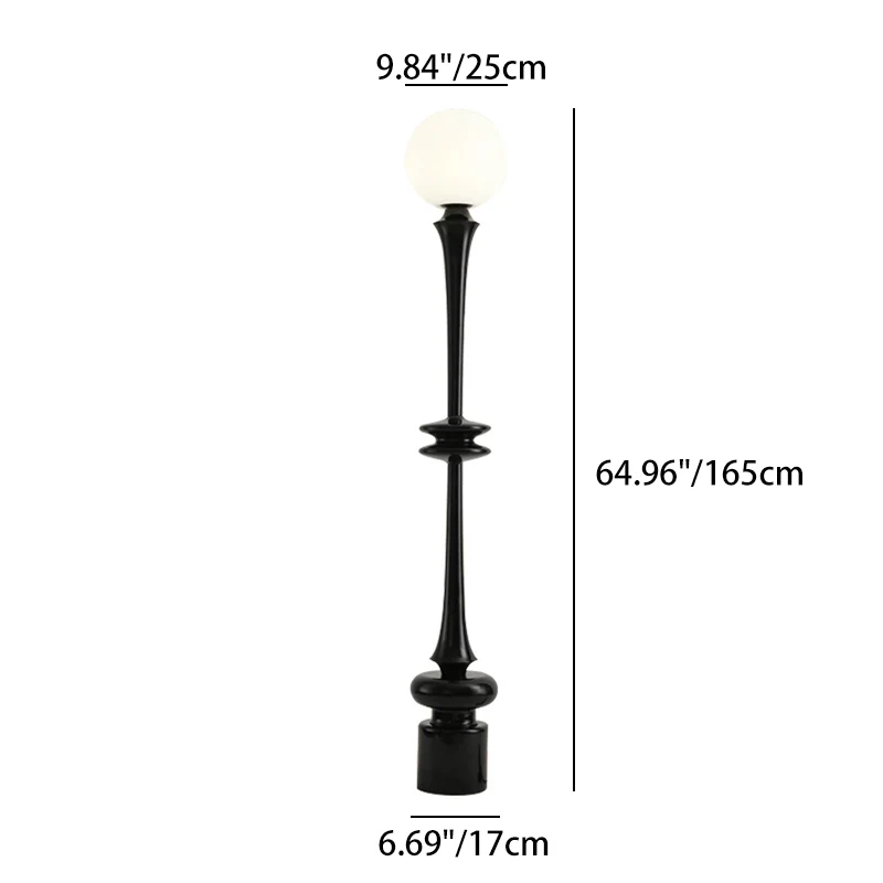 Modern Minimalist Round Resin Acrylic 1-Light Standing Floor Lamp For Living Room