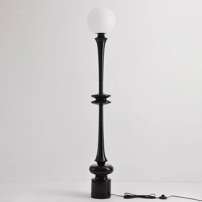 Modern Minimalist Round Resin Acrylic 1-Light Standing Floor Lamp For Living Room
