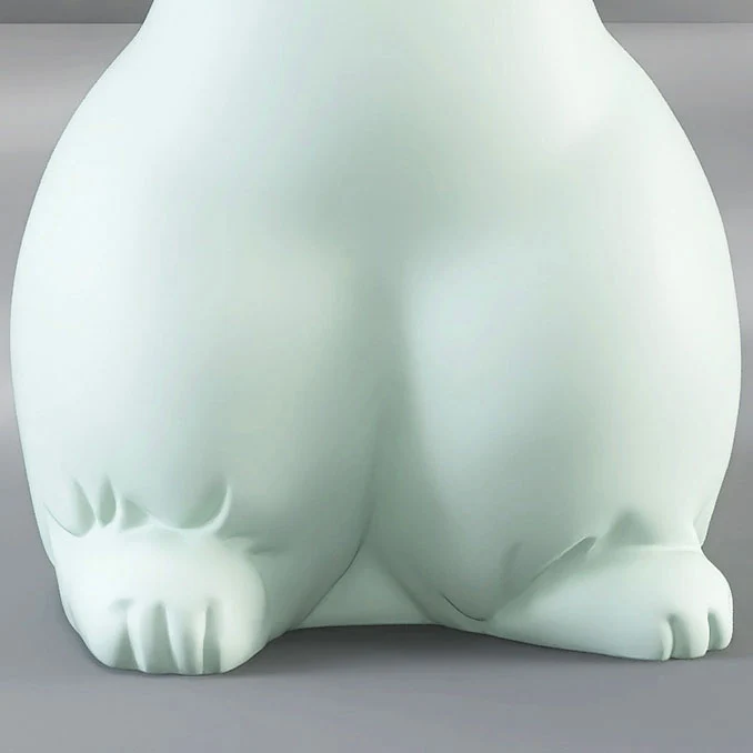 Modern Art Deco Fiberglass Resin Rabbit Round End Table 1-Tier For Living Room