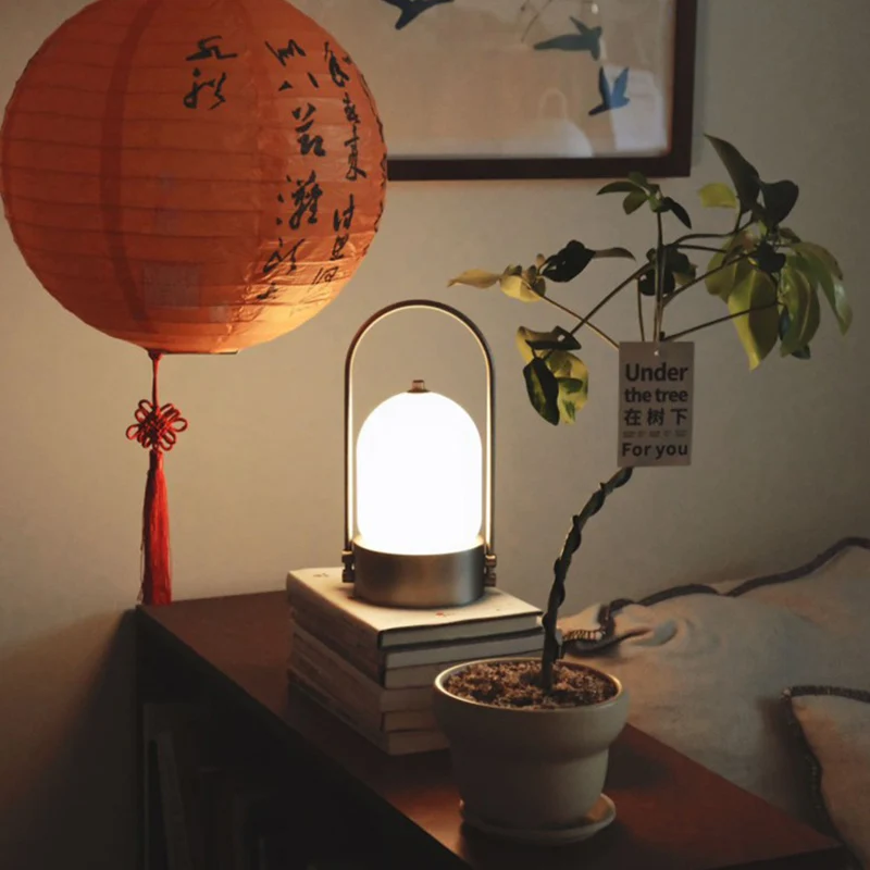 Modern Minimalist Oval Metal Iron Glass Inductive Portable USB LED Table Lamp For Bedroom