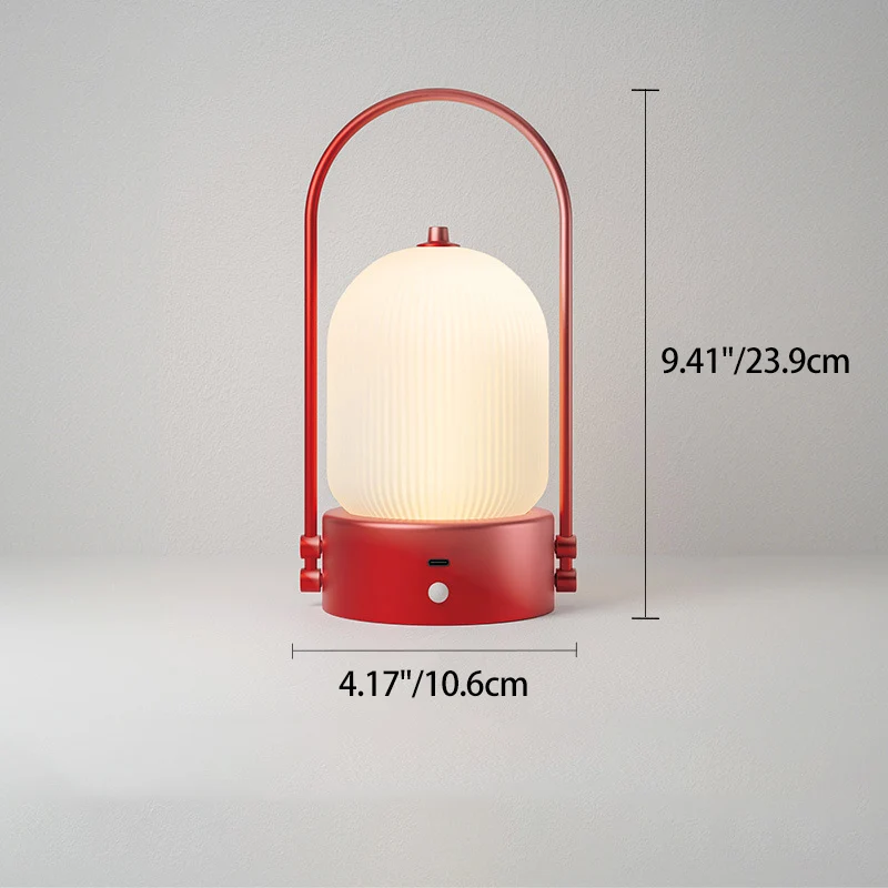 Modern Minimalist Oval Metal Iron Glass Inductive Portable USB LED Table Lamp For Bedroom
