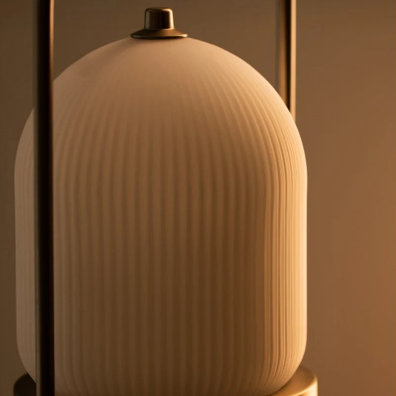 Modern Minimalist Oval Metal Iron Glass Inductive Portable USB LED Table Lamp For Bedroom