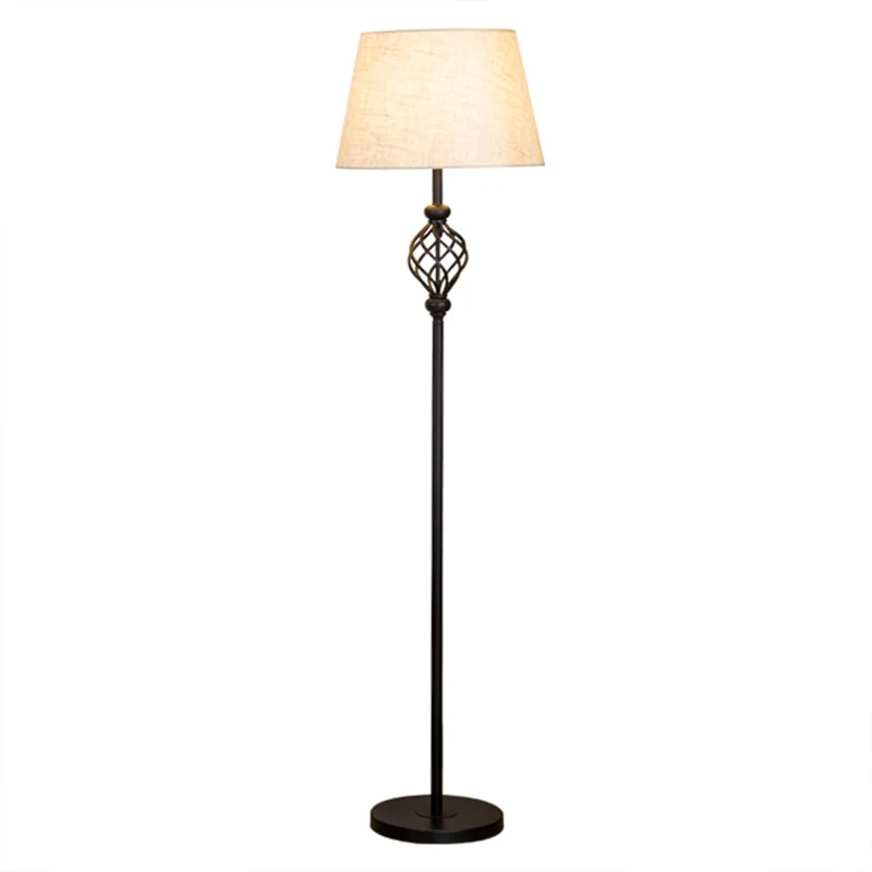 Modern Minimalist Iron Fabric Vertical 1-Light Standing Floor Lamps For Living Room
