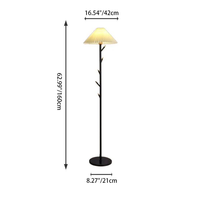 Modern Minimalist Umbrella Iron PVC Fabric Marble 1-Light Standing Floor Lamps For Living Room