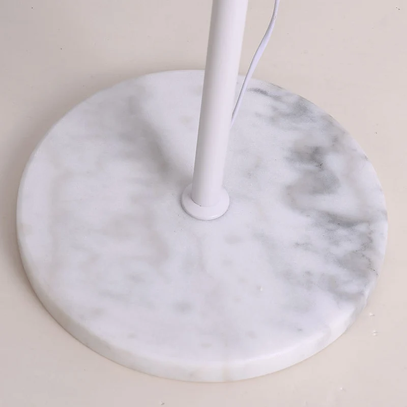 Modern Minimalist Umbrella Iron PVC Fabric Marble 1-Light Standing Floor Lamps For Living Room