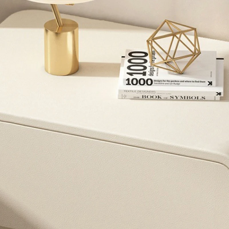 Contemporary Luxury Rectangle Microfiber Leather MDF Plywood Pine Wood Plastic Metal Nightstand 2-Drawer For Bedroom