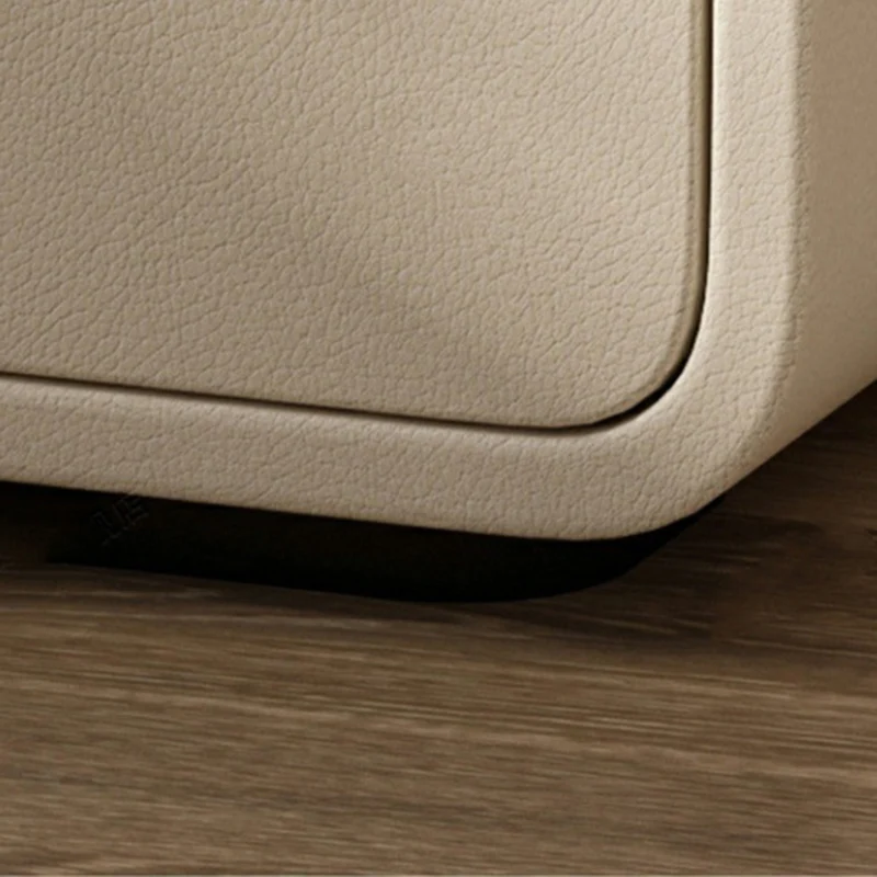Contemporary Luxury Rectangle Microfiber Leather MDF Plywood Pine Wood Plastic Metal Nightstand 2-Drawer For Bedroom