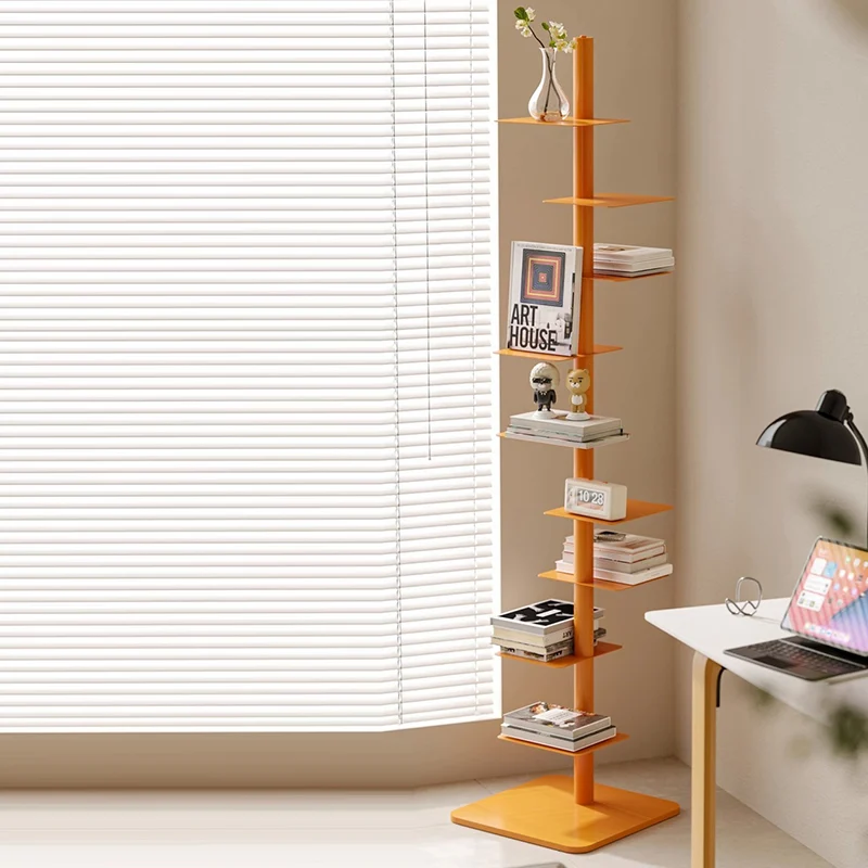 Modern Mid-Century Carbon Steel Invisible Spiral Bookshelf 9-Tier Display Rack Corner Storage Rack For Home Office