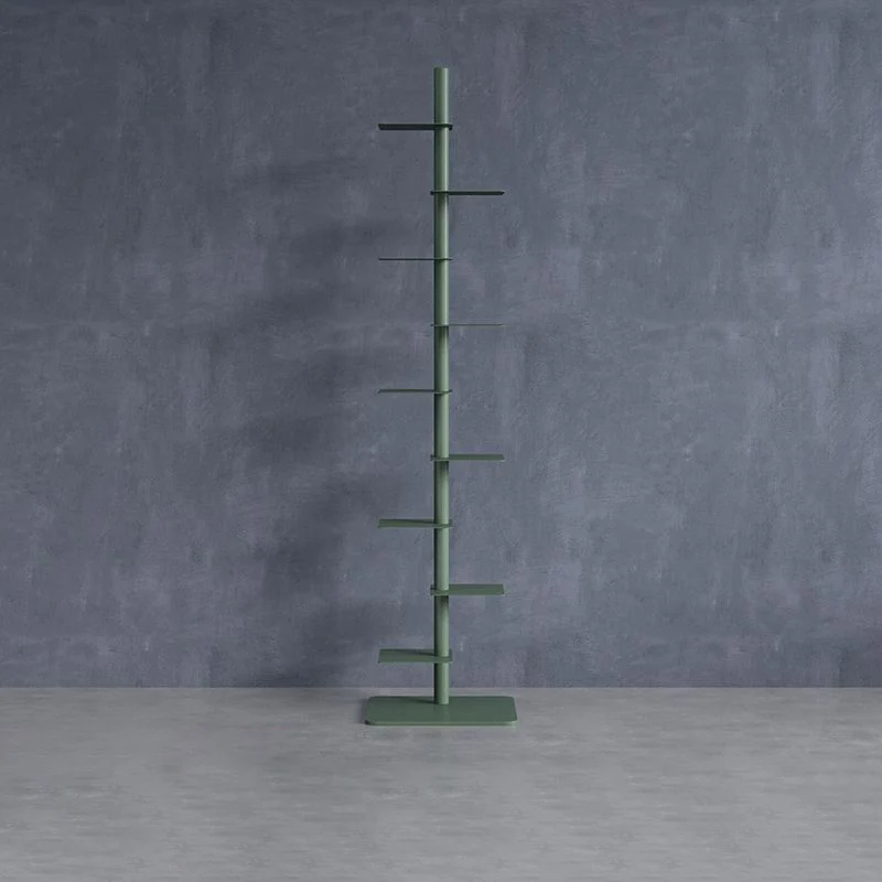 Modern Mid-Century Carbon Steel Invisible Spiral Bookshelf 9-Tier Display Rack Corner Storage Rack For Home Office