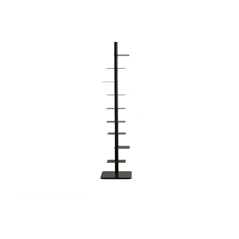 Modern Mid-Century Carbon Steel Invisible Spiral Bookshelf 9-Tier Display Rack Corner Storage Rack For Home Office